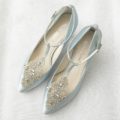 Bella Belle Shoes Annalise, kitten heel wedding shoes, wedding shoes, vintage wedding shoes, satin wedding shoes, blue wedding shoes, something blue