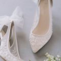 Bella Belle Shoes Edna, wedding shoes, ivory wedding shoes, modern wedding shoes, high heel wedding shoes, ivory wedding shoes, lace wedding shoes, beaded wedding shoes, comfortable wedding shoes