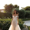 Pronovias Cloe, wedding dress, a-line wedding dress, bardot wedding dress