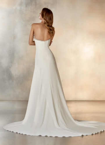 Pronovias Rising, wedding dress, crepe wedding dress, a-line wedding dress