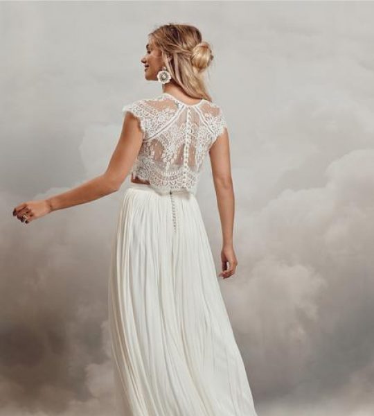 Catherine Deane Itala Top and Anika Skirt, bridal separates, bridal two piece