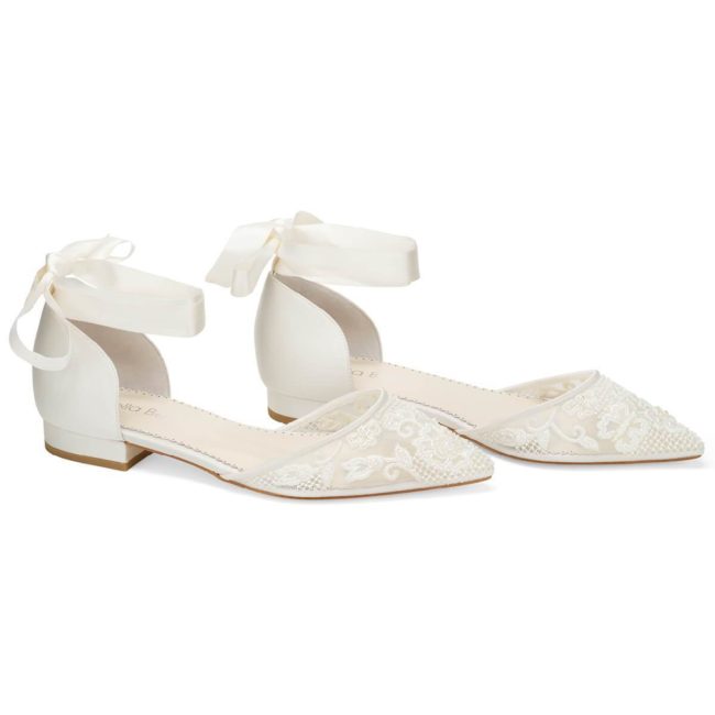 Bella Belle Shoes Ivy, wedding shoes, ivory wedding shoes, beautiful wedding shoes, modern wedding shoes, designer wedding shoes, flat wedding shoes
