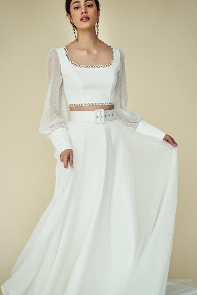 Mia Lavi 2206 Skirt, Mia Lavi Rachel Ash, Mia Lavi UK, bridal separates, bridal two piece, bridal top, mia lavi bridal separates